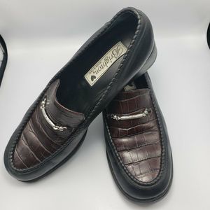 Brighton Sarah Loafers Size 7N Brown Alligator